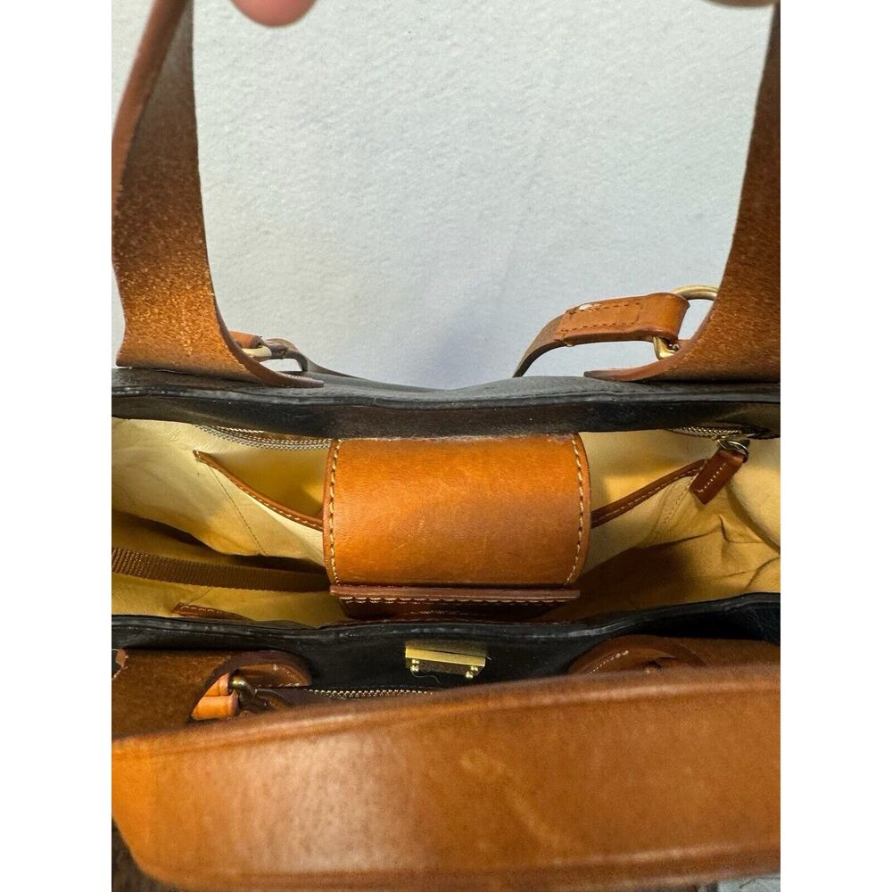 Dooney & Bourke Morgan Saddle Shoulder Bag Black Brown Leather‎ - Picture 12 of 14